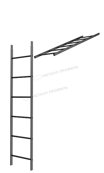 Лестница кровельная стеновая дл. 1860 мм без кронштейнов (9005) ― где приобрести в Пскове? В нашем интернет-магазине!